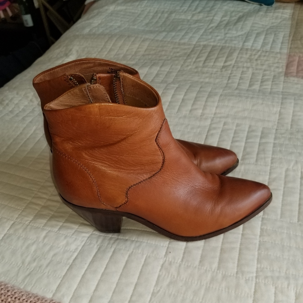 Frye tan booties